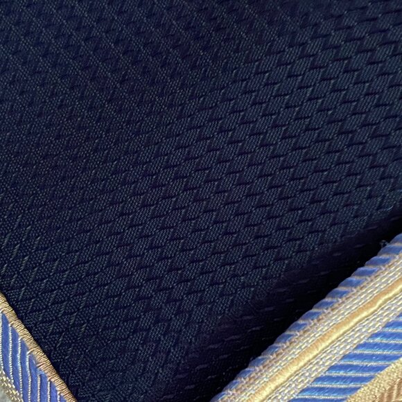 Paul Dione Men's Yellow/Blue Stripe Silk Tie - Picture 5 of 6